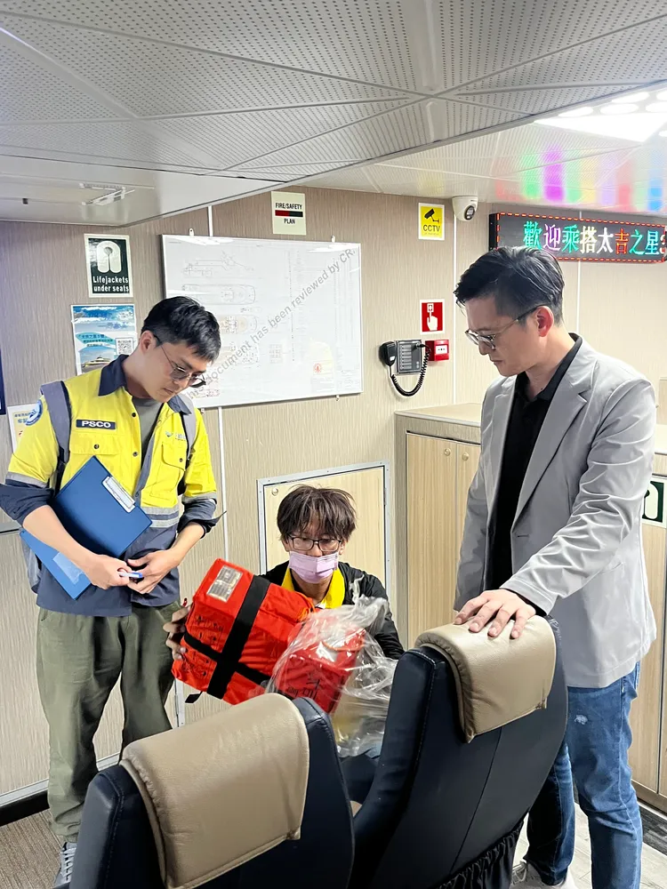 日前「載客船舶及海運客運場站公共安全與營運服務聯合督檢」，已完成51艘固定航線載客船舶及4處海運客運場站查察。航港局提供
