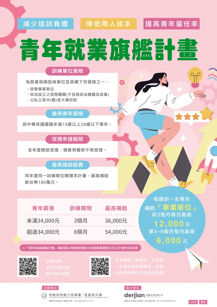 青年就業旗艦計畫持續推行中，嘉義說明會416登場。