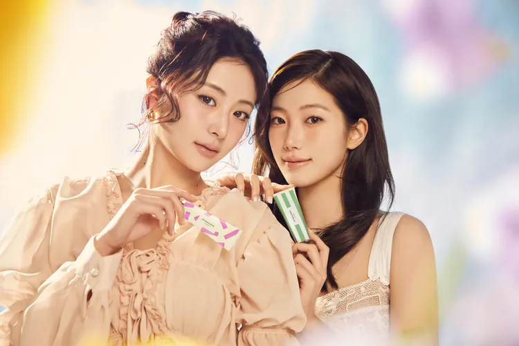 韓國人氣女團LE SSERAFIM成員中村一葉與許允真，演繹Jo Malone London英國梨系列香氛。品牌提供