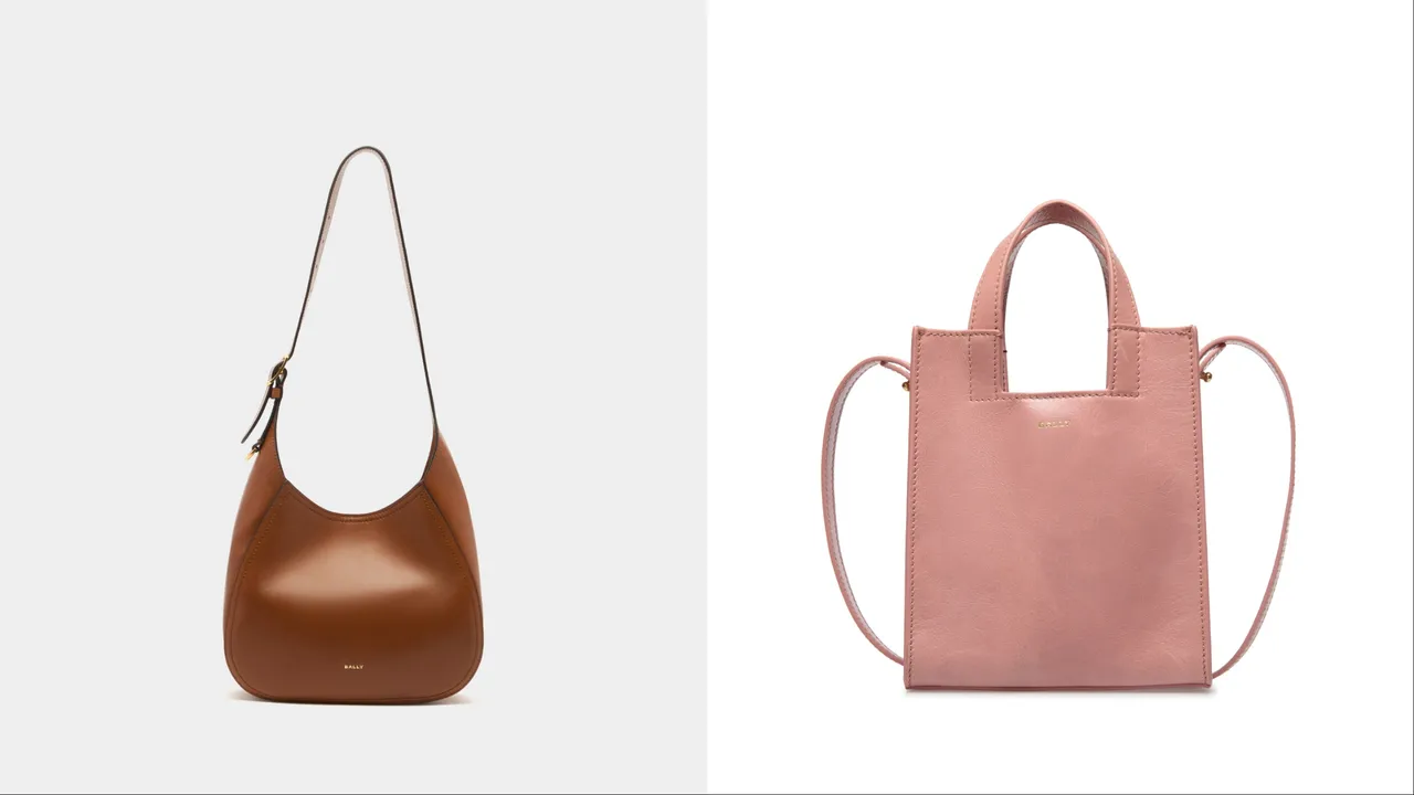 BALLY ALTHEA小弧形肩背包（左）4萬3800元、EASY BALLY迷你斜肩包（右）1萬9800元。品牌提供