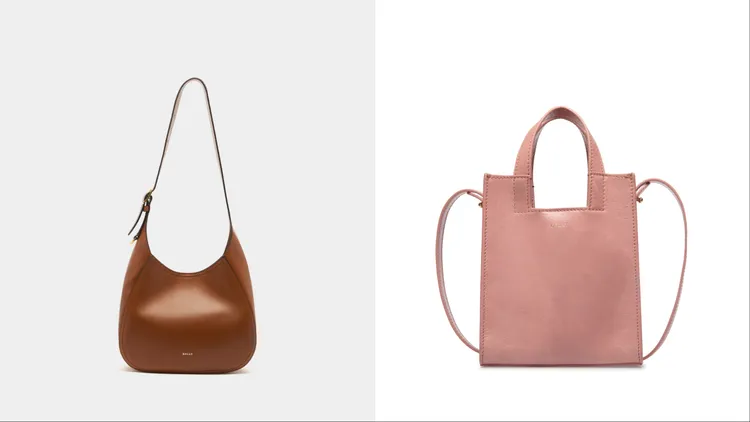 BALLY ALTHEA小弧形肩背包（左）4萬3800元、EASY BALLY迷你斜肩包（右）1萬9800元。品牌提供