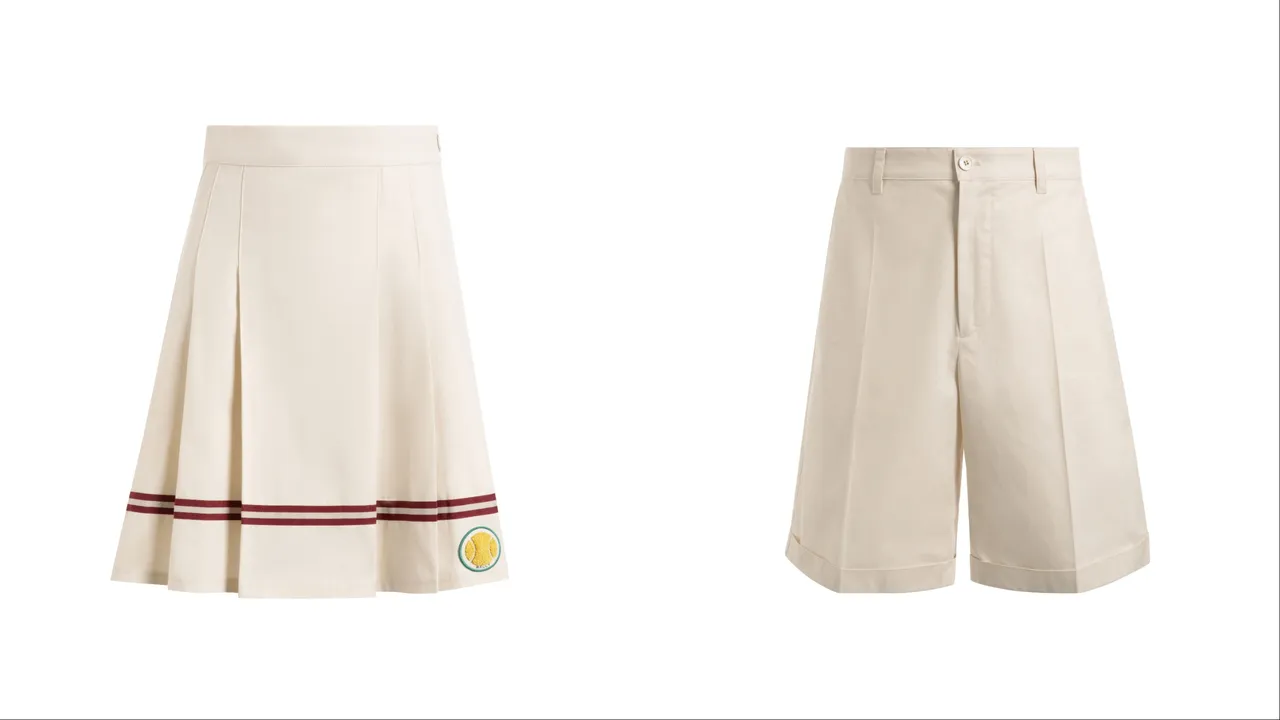 BALLY TENNIS網球短裙（左）1萬9800元、TENNIS短褲（右）2萬800元。品牌提供