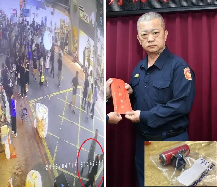 周俊銘（右）是國內少數具有鑑識專業碩士學位的六都分局長，卻栽在一罐辣椒水上。警方提供