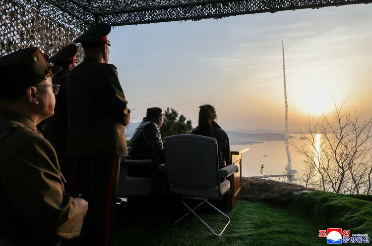 金正恩對北韓飛彈試射成果「非常滿意」。路透社