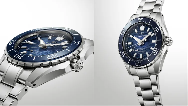 Grand Seiko Evolution 9 Collection「潮汐Ushio 300」潛水腕錶（SLGB023），40.8mm，白鈦錶殼與錶鍊，Spring Drive 9RB1自動上鍊機芯，防水深度300米，33萬元。品牌提供）