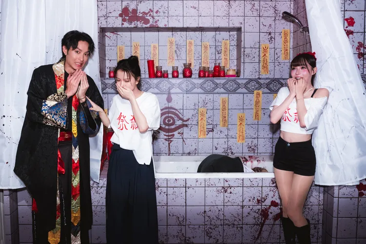 曹佑寧（左起）、項婕如和林襄出席《祭弒》揭幕活動。威視電影提供