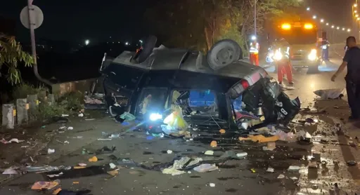 台南嚴重車禍！廂型車遭BMW猛撞　駕駛噴飛慘死　闖禍的人跑了