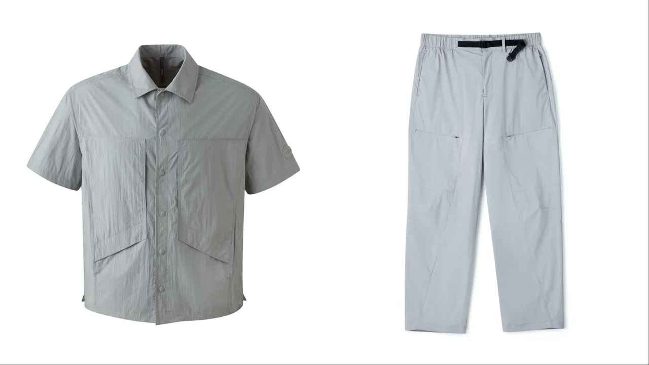 PALLADIUM口袋短袖機能襯衫（左）、口袋防潑水長褲 （右），各2990元。品牌提供