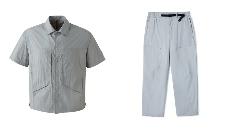 PALLADIUM口袋短袖機能襯衫（左）、口袋防潑水長褲 （右），各2990元。品牌提供