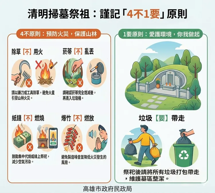 市府呼籲民眾「4不1要」。翻攝畫面