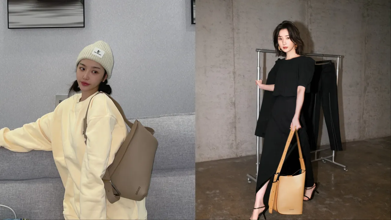 孔雪兒（左）、毛曉彤（右）都曾搭配RABEANCO包包。翻攝微博