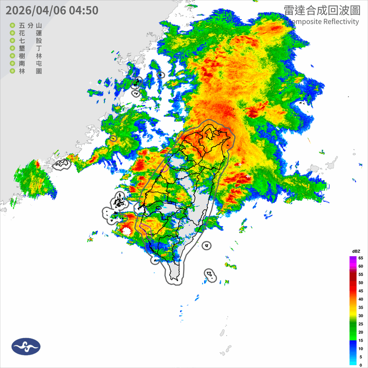 今日旺盛的對流可能伴隨雷電、劇烈降雨與強陣風，甚至出現冰雹。中央氣象署