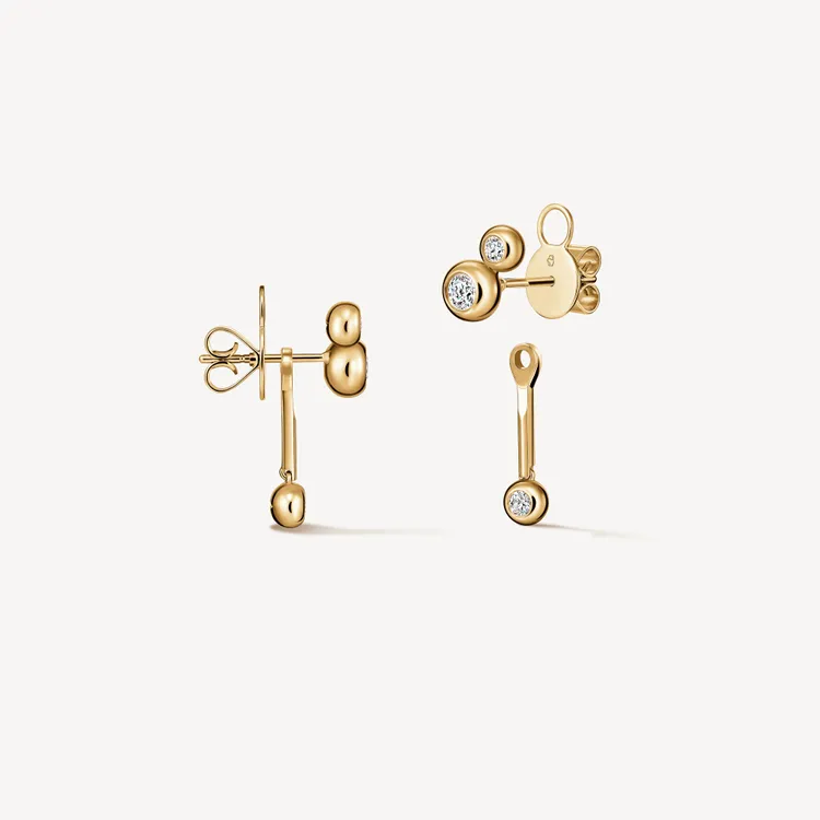 DREAM黃K金鑽石耳環，鑽石總重約0.40克拉，帶有可，9萬9000元。品牌提供