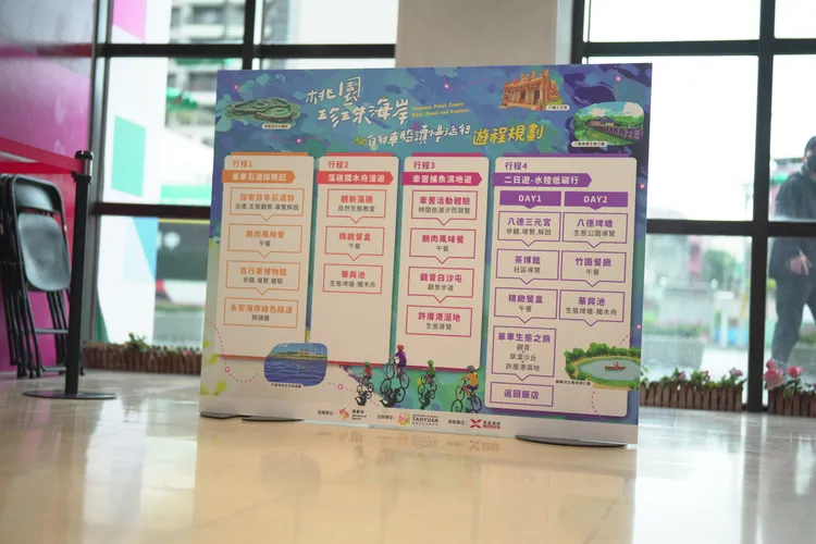 活動推出「探索百年石滬群」、「牽罟文化記憶與許厝港溼地走讀」、「觀新藻礁生態樂活行」及「2日遊：環保低碳健康行」四大遊程。體育局提供