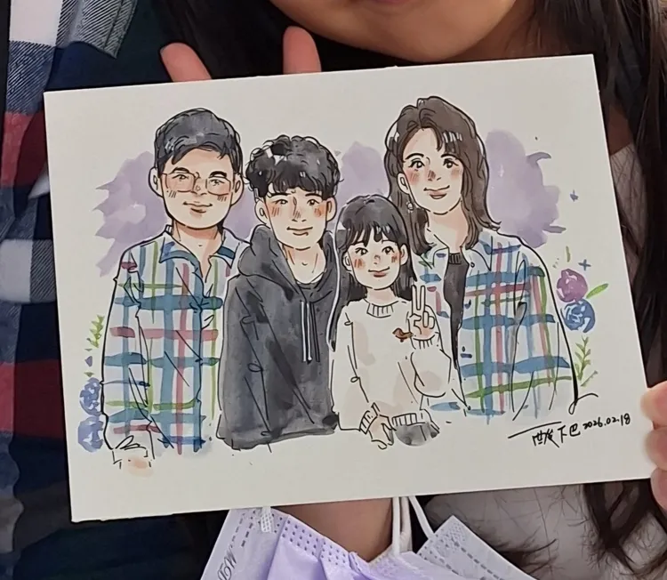 專屬手繪肖像作品。似顏繪藝術家@do_uble.draw提供