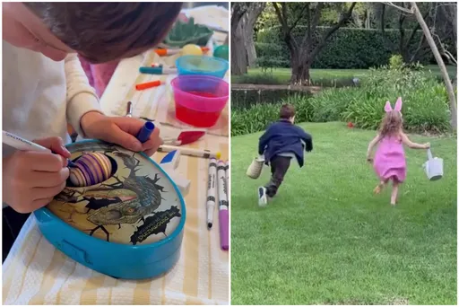 梅根馬可放送復活節天倫片　莉莉貝戴兔耳、亞契忙畫蛋萌爆