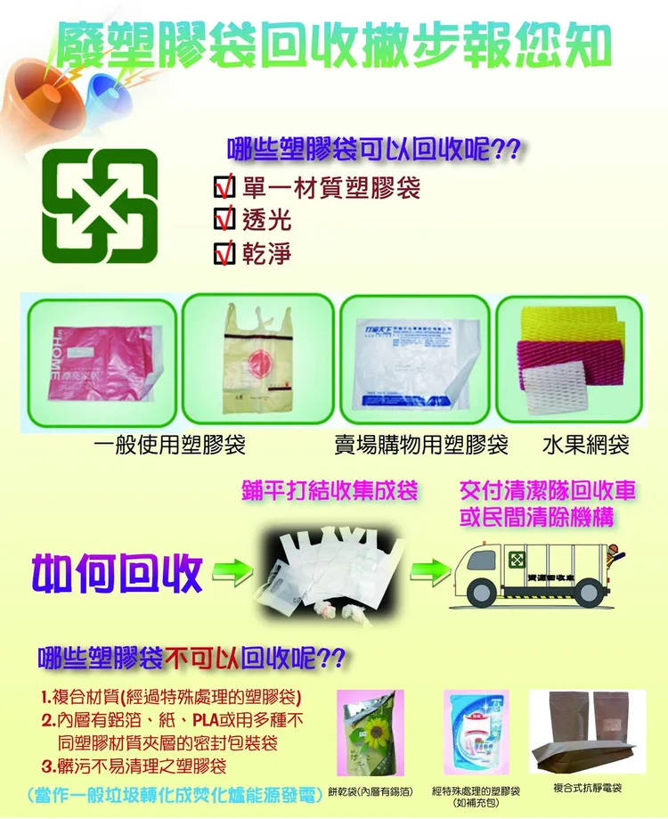 廢塑膠袋回收須知。翻攝自台中好環保臉書