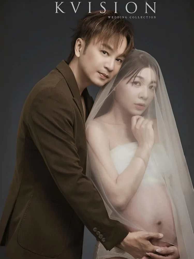 謝京穎儀式感滿滿，拉老公拍孕婦寫真。翻攝謝京穎臉書