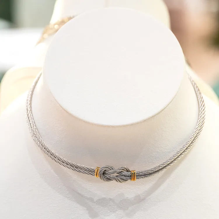 FRED傳承系列 Force 10系列結釦項鍊，1984年，黃金、精鋼。品牌提供