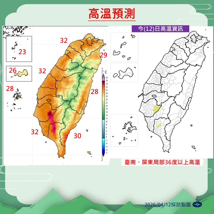 高溫預測。氣象署提供