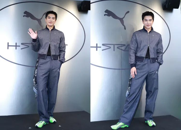 曾敬驊選擇銀光綠H-STREET點亮整體穿搭。彭欣偉攝