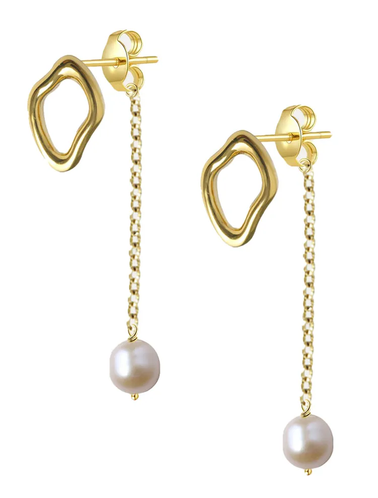 MIESTILO，渦息巴洛克珍珠垂墜耳環，原價2380元，特價2140元。