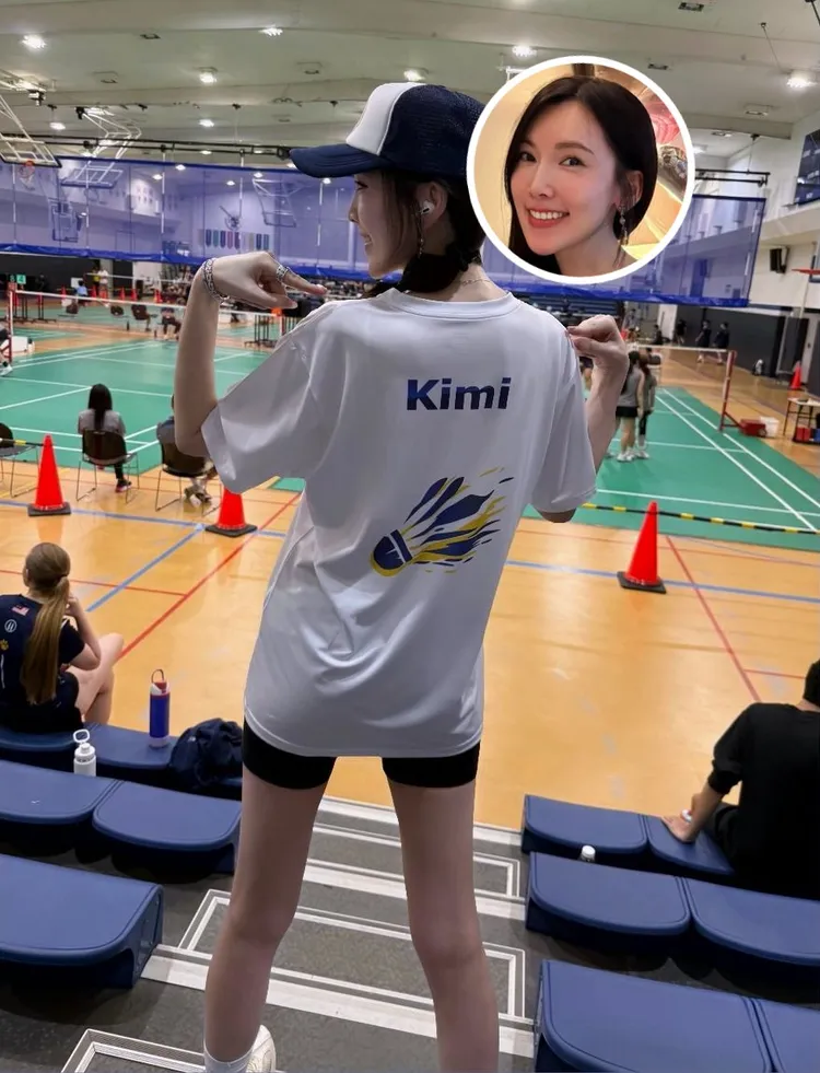 陳若儀穿著專屬應援T替兒子Kimi加油。翻攝陳若儀IG