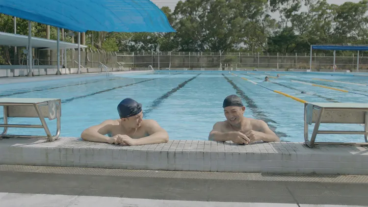 楊鎮（左）和伊正演父子，戲外他重新檢視與父親關係。大愛提供