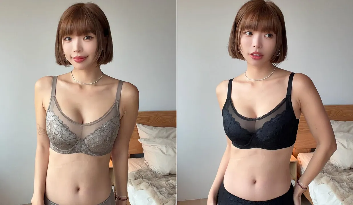 一隻阿圓性感內衣照包色全給看！薄紗配蕾絲誘惑無法擋