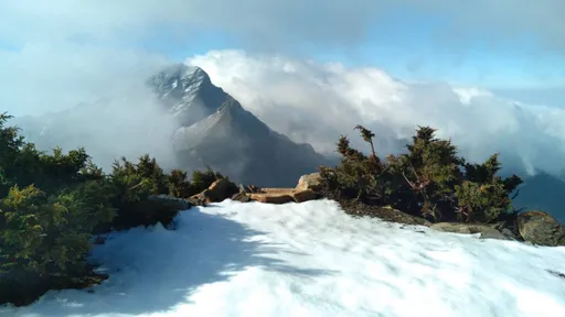 玉山「4月雪」飄整晚！積雪2cm　銀白美景曝光
