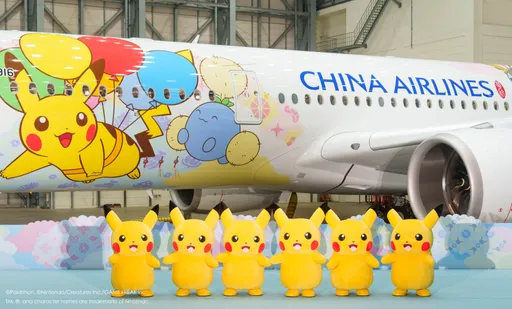 華航「皮卡丘彩繪機CI2」今亮相！13隻寶可夢現身飛機內外