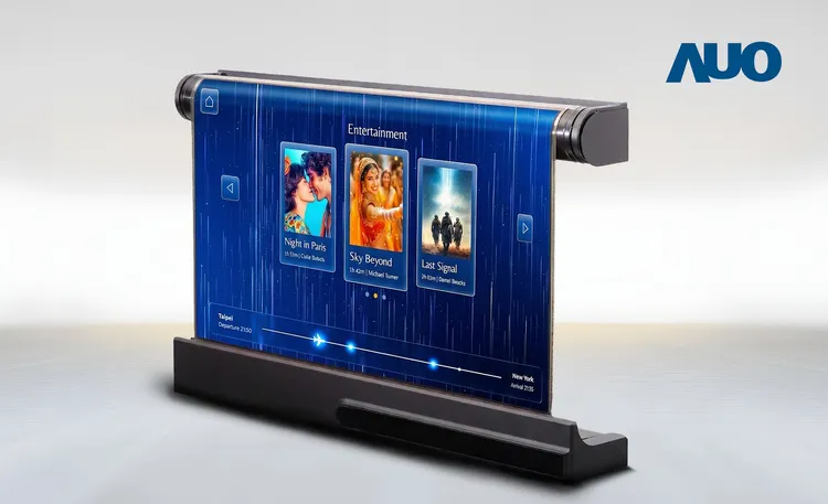 友達17.3 吋全捲式 Micro LED 顯示器獲卓越技術獎肯定，以極小彎折半徑實現可完全收捲的優勢，突破傳統顯示器外型限制，並具備超薄、高亮度、廣色域與低反射特性。友達提供