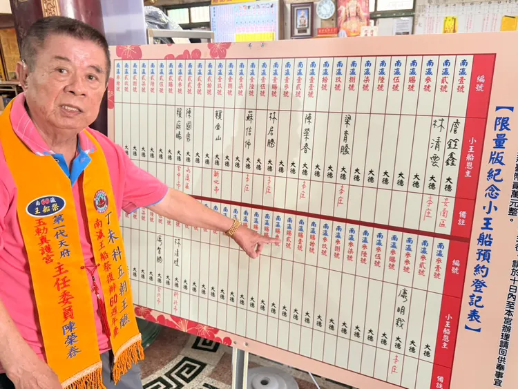 陳榮春說，目前已經有10多位信眾預訂，且編號以「賜」代替「4」，避開諧音。莊曜聰攝