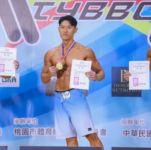 桃園消防猛男有夠勇　大有分隊徐鵬翔健美錦標賽蟬聯冠軍