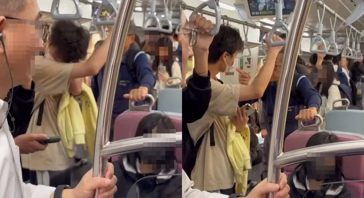 學生戴口罩咳嗽，被阿伯指責。翻攝Threads