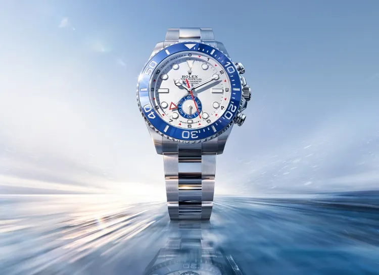 勞力士OYSTER PERPETUAL YACHT-MASTER II（Ref. 126680），44mm ，蠔式鋼 ，白色啞漆面 ，蠔式錶帶 ，4162機芯 ，68萬6500元。品牌提供