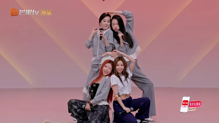 蕭薔這組在二公小考獲得全場最高分。上排左起蕭薔、溫崢嶸，下排左起莊法、安崎。翻攝芒果TV