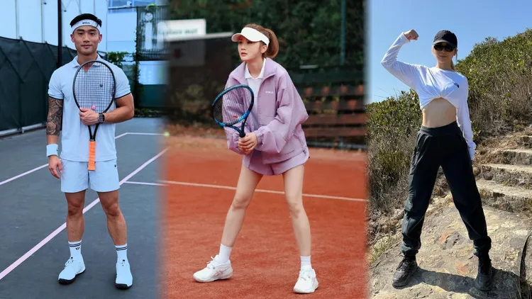 Elvis熱愛打網球、爬山，都感染阿Sa養成運動習慣。翻攝兩人IG