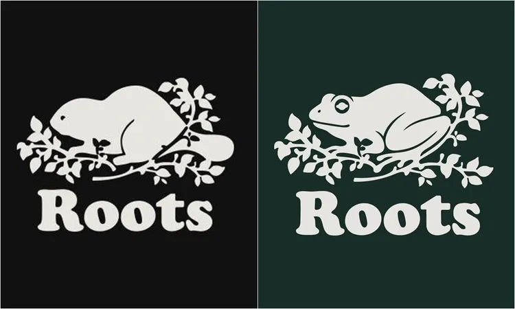 Roots昨日將原本的海狸LOGO（左）換成青蛙。翻攝Roots Taiwan臉書