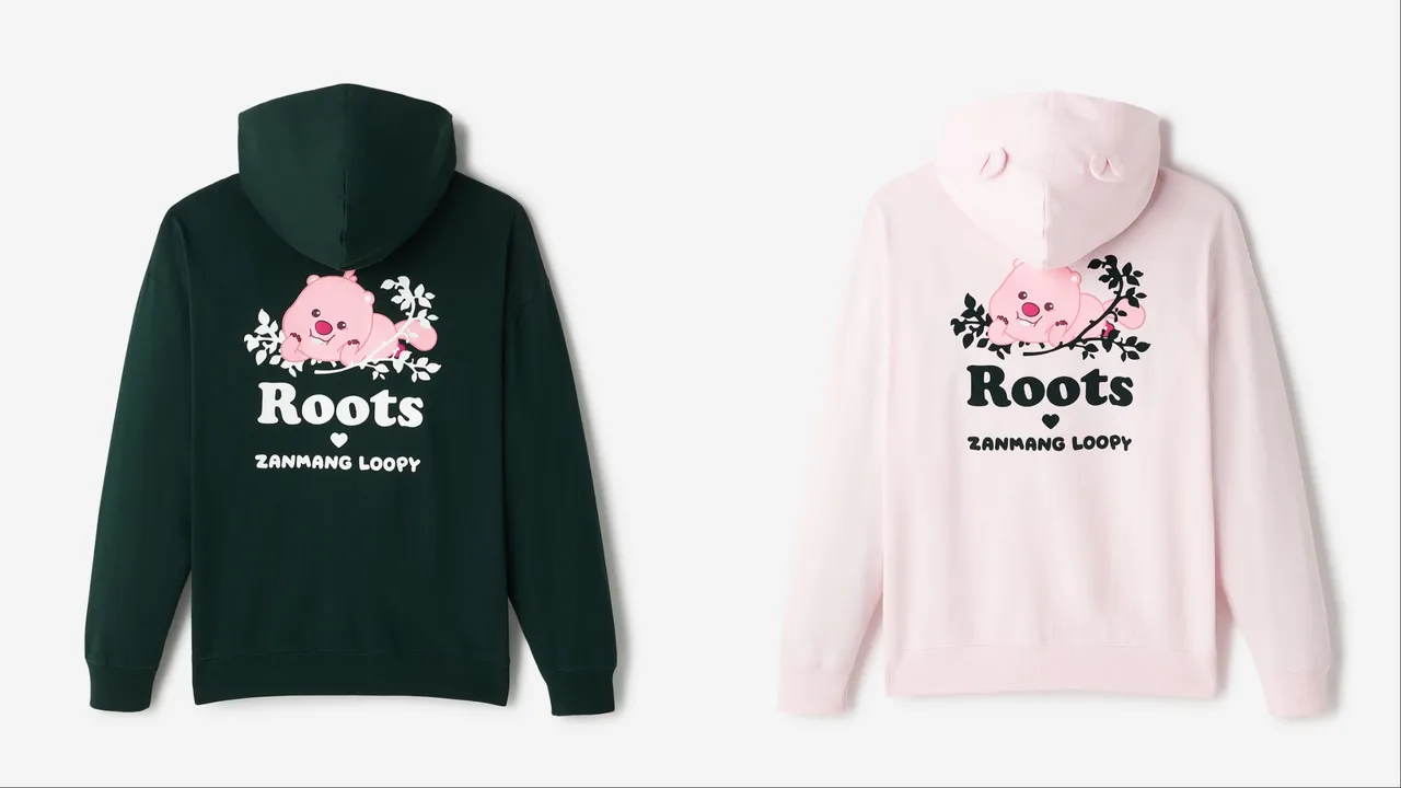Roots x ZANMANG LOOPY聯名系列中性版連帽外套，各4280元。品牌提供