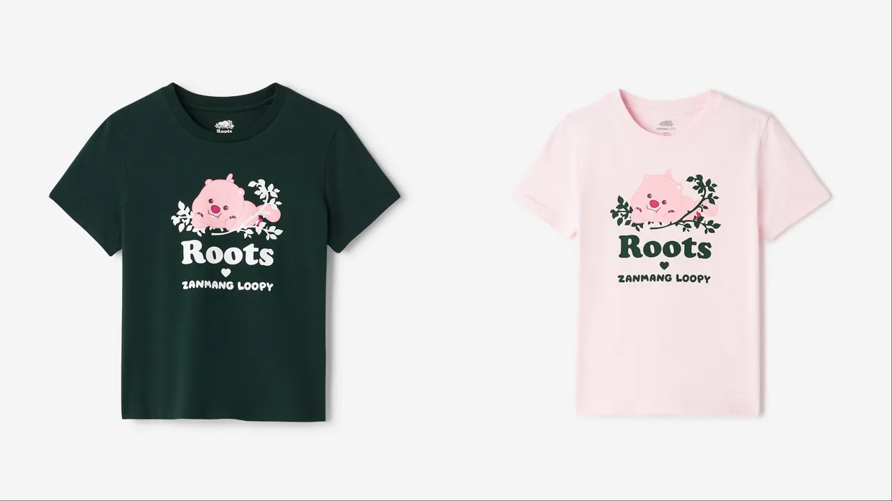 Roots x ZANMANG LOOPY聯名系列女版短袖上衣，各1780元。品牌提供