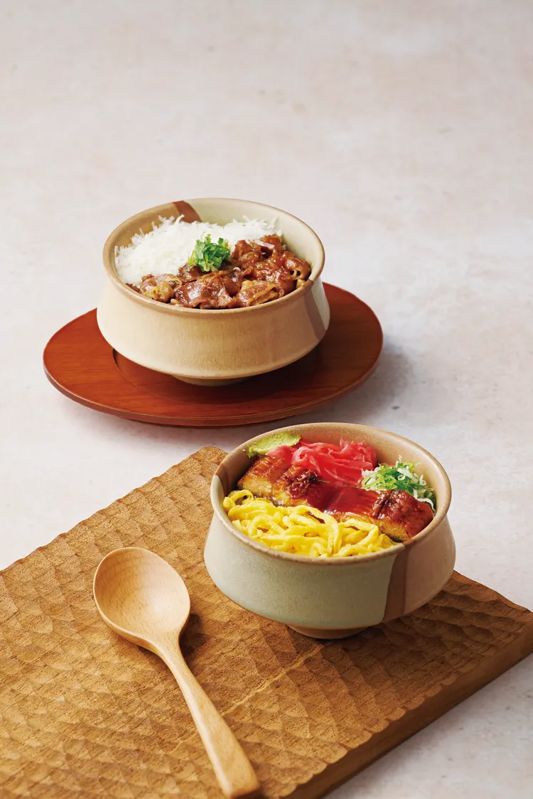 起司照燒牛丼飯(上)、蒲燒鰻魚飯。業者提供
