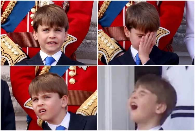 英國路易王子2年前在祖父查爾斯三世的慶生閱兵活動上表情豐富。路透、翻攝Daily Mail