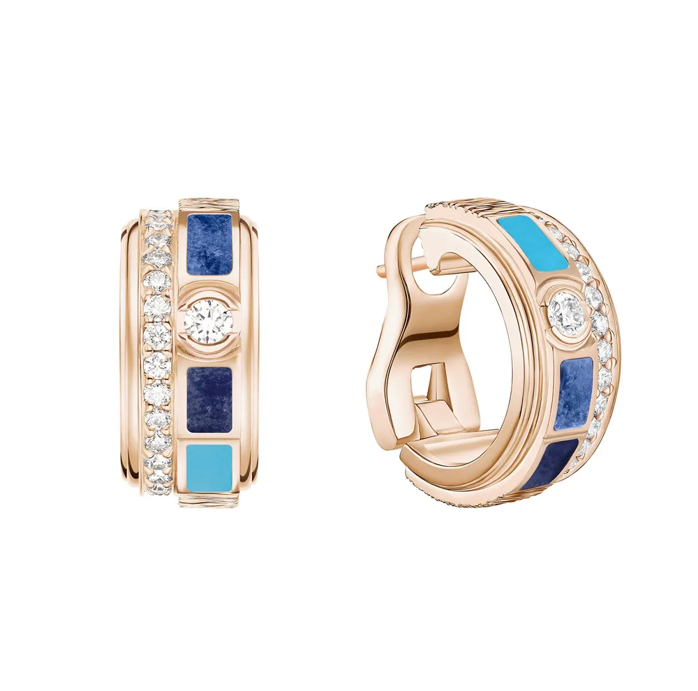 Possession Vibrant Palace系列18K玫瑰金彩色寶石鑽石耳環。品牌提供