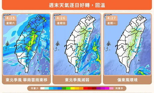 大雨特報今晚解除！明週末最高溫29度　這時鋒面再接近