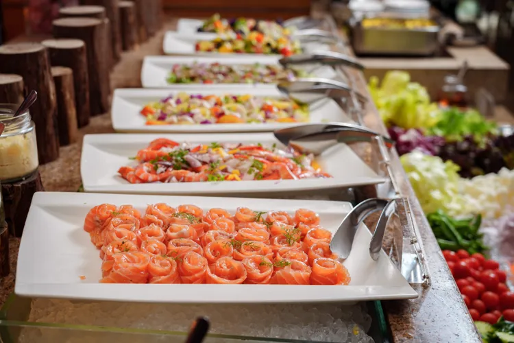 館內餐廳「歐風館」餐檯。大倉久和提供