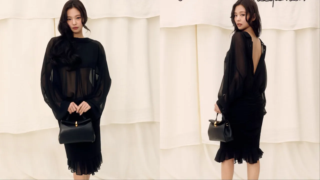 Jennie以又仙又辣的造型現身JACQUEMU活動。翻攝JACQUEMUS IG