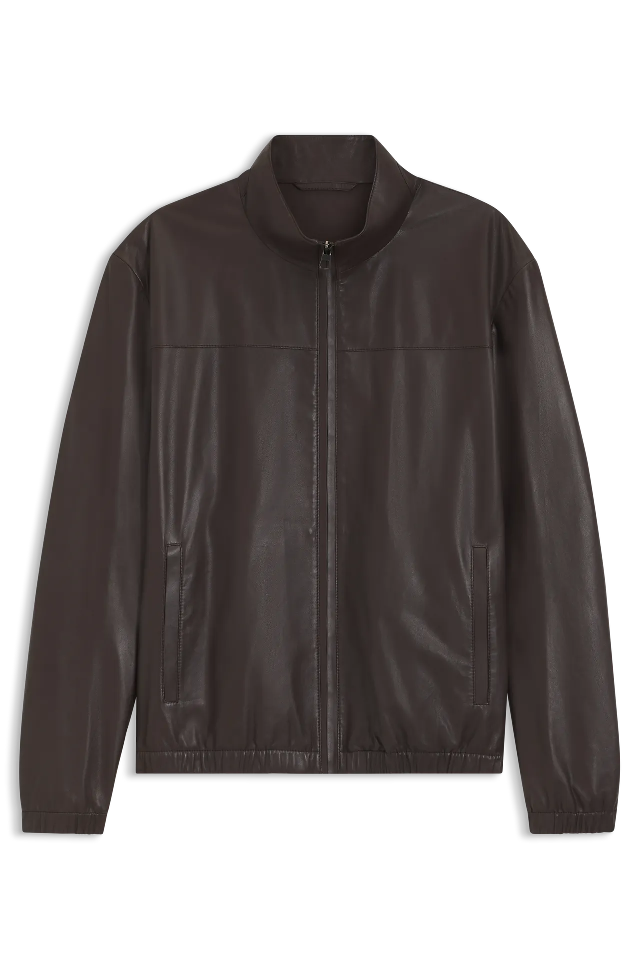 BOSS BY BECKHAM系列棕色羊皮革夾克，3萬4900元。品牌提供