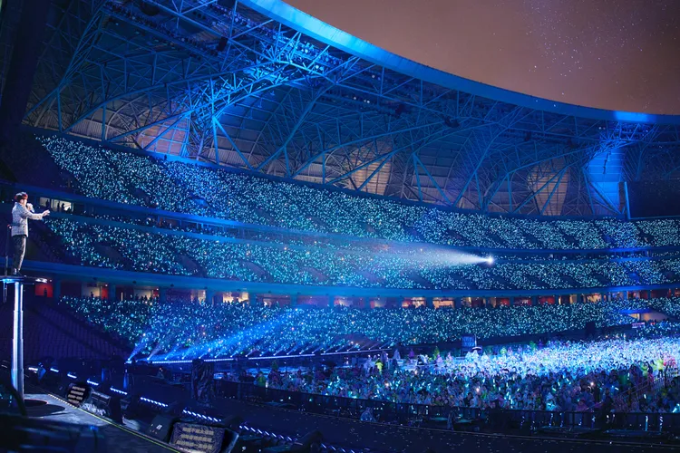 周杰倫昨杭州首場，狂吸５萬人搶聽。杰威爾提供