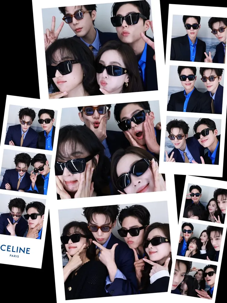 朴寶劍、劉詩詩、王安宇、孫千在上海CELINE活動玩成一片。翻攝朴寶劍IG